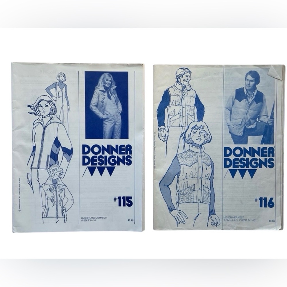 Vintage 1970’s DONNER DESIGNS patterns #115 & #116 both excellent uncut